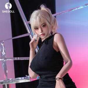 SHEDOLL 白露 163cm電台缪斯 H爆乳高衩黑裙-露肩針織 溫感震顫體 攝影棚專屬藏品